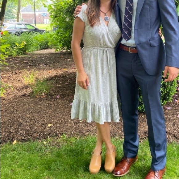 Anthropologie Caution to the Wind grey/white striped dress size M - Picture 4 of 4